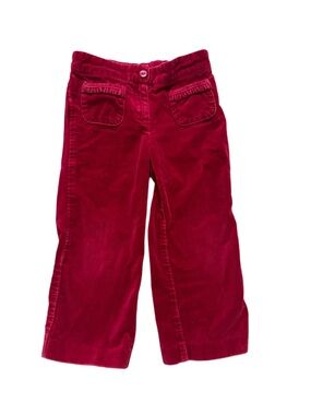 Janie and Jack Deep Red Corduroy Casual Girls' Pants